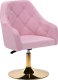 Activeshop 4Rico fotel obrotowy QS-BL14G aksamit różowe 1