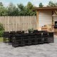 vidaXL vidaXL 13-cz. zestaw mebli do ogrodu, poduszki, czarny, rattan PE 1