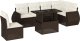 vidaXL vidaXL 7-cz. zestaw wypoczynkowy do ogrodu, z poduszkami, brązowy 2