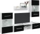 vidaXL vidaXL 5-częściowe szafki pod telewizor oświetleniem LED Matowa czerń 1