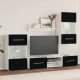 vidaXL vidaXL 5-częściowe szafki pod telewizor oświetleniem LED Matowa czerń 3