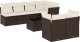 vidaXL 8-cz. zestaw wypoczynkowy do ogrodu, z poduszkami, brązowy 2