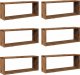 vidaXL Półki ścienne kostki, 6 szt., stare drewno, 60x15x23 cm 2