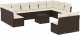 vidaXL 13-cz. zestaw mebli ogrodowych z poduszkami, brązowy polirattan 2
