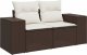 vidaXL Sofa ogrodowa z poduszkami, 2-osobowa, brązowa, polirattan 2