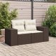 vidaXL Sofa ogrodowa z poduszkami, 2-osobowa, brązowa, polirattan 3