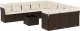 vidaXL 12-cz. zestaw mebli do ogrodu, z poduszkami brązowe polirattan 2