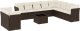 vidaXL 11-cz. zestaw mebli ogrodowych z poduszkami, brązowy, rattan PE 2