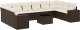 vidaXL 11-cz. zestaw mebli ogrodowych z poduszkami, brązowy, rattan PE 2