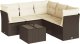 vidaXL 6-cz. zestaw wypoczynkowy do ogrodu, z poduszkami, brązowy 2