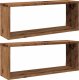 vidaXL Półki ścienne kostki, 2 szt., stare drewno, 60x15x23 cm 2