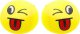 LeanToys Miękka Piłeczka Piłka Buźka Emoji Żółta 9cm LEAN TOYS 1