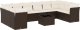 vidaXL 11-cz. zestaw mebli ogrodowych z poduszkami, brązowy, rattan PE 2