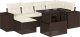vidaXL vidaXL 7-cz. zestaw wypoczynkowy do ogrodu, z poduszkami, brązowy 2