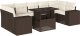 vidaXL vidaXL 8-cz. zestaw wypoczynkowy do ogrodu, z poduszkami, brązowy 2
