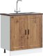 vidaXL vidaXL Szafka pod zlewozmywak, Porto, stare drewno, 80x46x81,5 cm 1
