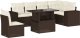 vidaXL vidaXL 7-cz. zestaw wypoczynkowy do ogrodu, z poduszkami, brązowy 2