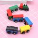 LeanToys Zestaw Drewniane Pociągi Lokomotywy Na Magnes 12 Szt 3