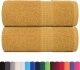 vidaXL vidaXL Ręczniki mydlane 2 szt. Złote 30x30 cm 360 gsm 100% bawełna 1