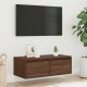 vidaXL vidaXL Szafka pod TV z oświetleniem LED, brązowy dąb, 75x35,5x25 cm 4
