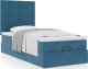 vidaXL vidaXL Rama łóżka otomana z materacami, niebieska, 100x200 cm, aksamit 1