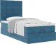 vidaXL vidaXL Rama łóżka otomana z materacami, niebieska, 100x200 cm, aksamit 2