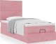 vidaXL vidaXL Rama łóżka otomana z materacami, różowa, 90x200 cm, aksamit 1