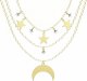 Radziszewska Jewellery Potrójny Naszyjnik Złoty Księżyc z Gwiazdkami 925 Prezent DEDYKACJA GRATIS 1