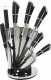 Elitehoff ZESTAW 9 ELEM. NOŻY KUCHENNYCH W STOJAKU Z OSTRZAŁKĄ I NOŻYCAMI E-6263 4