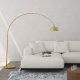 Lampa podłogowa Tectake Lampa łukowa Arcus, stalowa, styl retro, 60W - Nikiel matowy 3