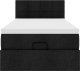 vidaXL vidaXL Rama łóżka otomana z materacem, czarna, 100x200 cm, tkanina 5