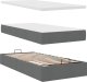 vidaXL Rama łóżka otomana z materacem, szara, 100x200 cm, tkanina 6