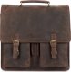 Beltimore Skórzana aktówka męska elegancka teczka na dokumenty brązowa skóra nubuk Beltimore J22 8