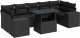 vidaXL 8-cz. zestaw wypoczynkowy do ogrodu, z poduszkami, czarny 2