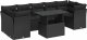 vidaXL 8-cz. zestaw wypoczynkowy do ogrodu, z poduszkami, czarny 2