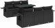 vidaXL 7-cz. zestaw wypoczynkowy do ogrodu, z poduszkami, czarny 2