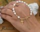 Radziszewska Jewellery Perłowy Różaniec Bransoletka Złota Krzyżyk Prezent Biżuteria Srebro 925 2