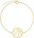 Radziszewska Jewellery Złota Bransoletka z Piłką do Koszykówki SREBRO 925 Łańcuszek ŻYCZENIA 1