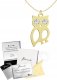 Radziszewska Jewellery Złoty Naszyjnik SOWA Łańcuszek SREBRO 925 Prezent Kobieta DEDYKACJA GRATIS 1