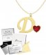 Radziszewska Jewellery Złoty Naszyjnik z Literką D Litera Łańcuszek Serce 925 DEDYKACJA GRATIS 1