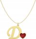 Radziszewska Jewellery Złoty Naszyjnik z Literką D Litera Łańcuszek Serce 925 DEDYKACJA GRATIS 1