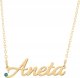 Radziszewska Jewellery Złoty Naszyjnik z Imieniem ANETA Łańcuszek SREBRO 925 DEDYKACJA GRATIS 2