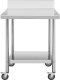 Royal Catering Stół blat roboczy przyścienny z rantem na kółkach 2 poziomy 60 x 80 cm STAL Stół blat roboczy przyścienny z rantem na kółkach 2 poziomy 60 x 80 cm STAL 1