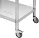 Royal Catering Stół blat roboczy przyścienny z rantem na kółkach 2 poziomy 60 x 80 cm STAL Stół blat roboczy przyścienny z rantem na kółkach 2 poziomy 60 x 80 cm STAL 4