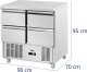 Royal Catering Stół chłodniczy 4 szuflady na kółkach 240 l 90 x 70 x 95 cm Stół chłodniczy 4 szuflady na kółkach 240 l 90 x 70 x 95 cm 5