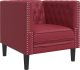 vidaXL vidaXL Fotel Chesterfield, winna czerwień, tapicerowany sztuczną skórą 2