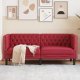vidaXL vidaXL Sofa Chesterfield, 2-os., bordowa, tapicerowana sztuczną skórą 1