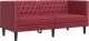 vidaXL vidaXL Sofa Chesterfield, 2-os., bordowa, tapicerowana sztuczną skórą 2