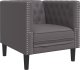vidaXL 3-cz. zestaw wypoczynkowy Chesterfield, szary, sztuczna skóra 5