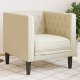vidaXL vidaXL Fotel Chesterfield, kremowy, tapicerowany sztuczną skórą 1